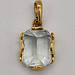 Срібний кулон 925 у позолоті з природним аквамарином найвищої якості, прямокутний прозорий, жіноча підвіска, фото 4