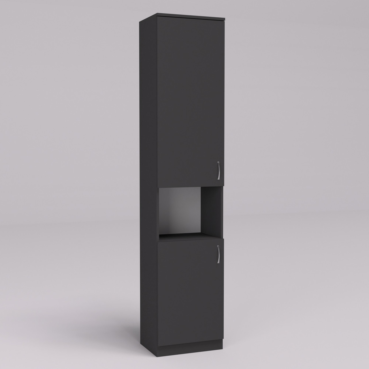 Шафа пенал книжкова Kontinent ОПК 1 Антрацит 45х34х210 см