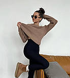 Жіночі теплі лосини на хутрі в рубчик на високій посадці (р. 42-46) 33121168, фото 2