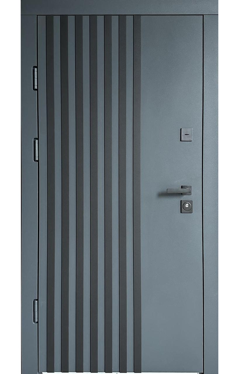 Двері вхідні TEHNO DVERI Еліт плюс Афіна фарбований МДФ вулиця 960х2050 Антрацит, фото 1