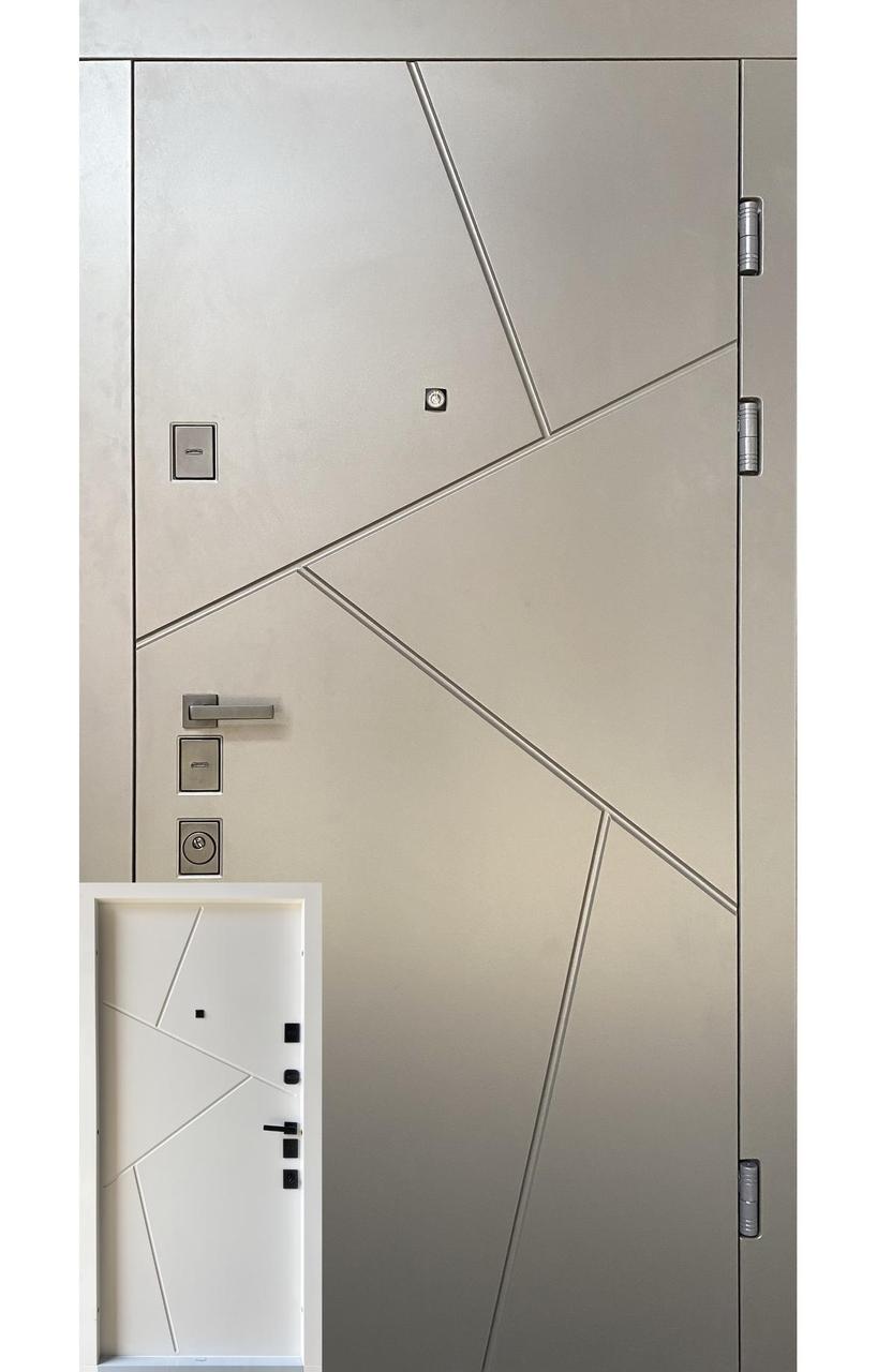 Двері вхідні TEHNO DVERI Еліт плюс 4К Стиль квартира 960х2040 Кварцит/Білий супермат, фото 1