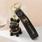 Брелок бульдог чорний, для ключів собака, брелок для рюкзака, фото 3