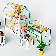 "Дитяча New" набір лялькових меблів NestWood для Барбі біло-м'ятна, фото 5