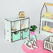 "Дитяча New" набір лялькових меблів NestWood для Барбі біло-м'ятна, фото 4