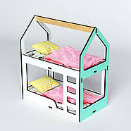 "Дитяча New" набір лялькових меблів NestWood для Барбі біло-м'ятна, фото 7