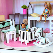 "Дитяча New" набір лялькових меблів NestWood для Барбі біло-м'ятна, фото 9