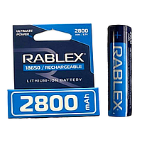 Акумулятор літій-іонний 18650 Rablex 2800mAh 3,7V (з захистом) синій