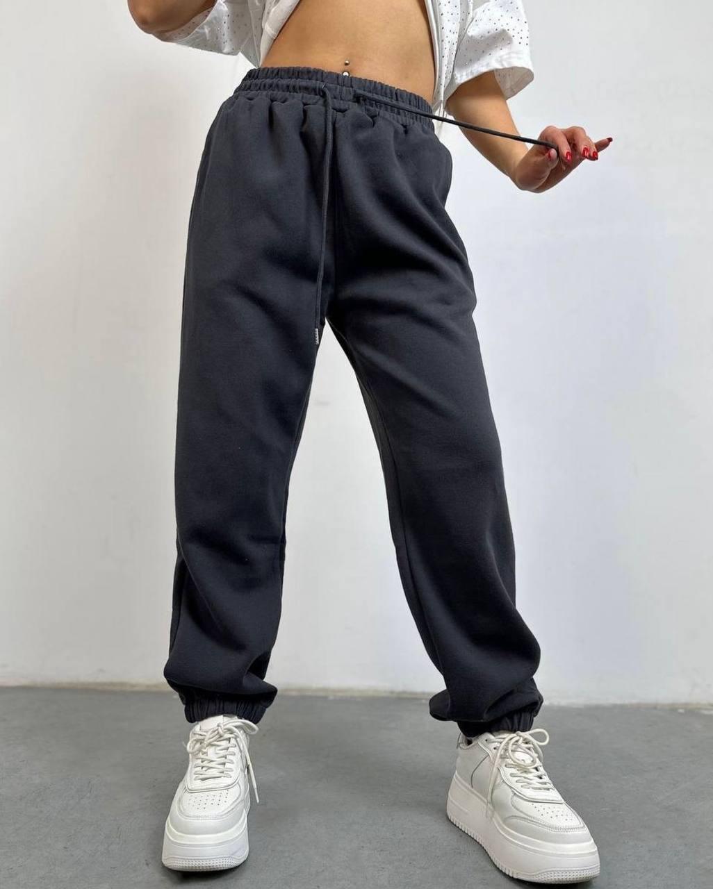 Жіночі спортивні джогери; Колір: - сірий — чорний — графіт; Розміри: 42-44, 44-46, 46-50, 50-52 ;, фото 1