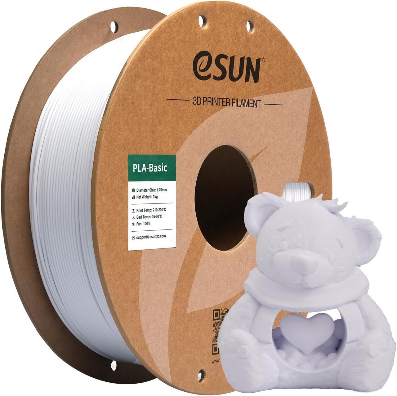 Філамент eSun PLA-Basic White (PLABasic175W1P1), фото 1