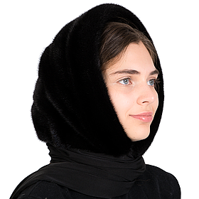 Жіноча норкова хустка на голову "Мушля"