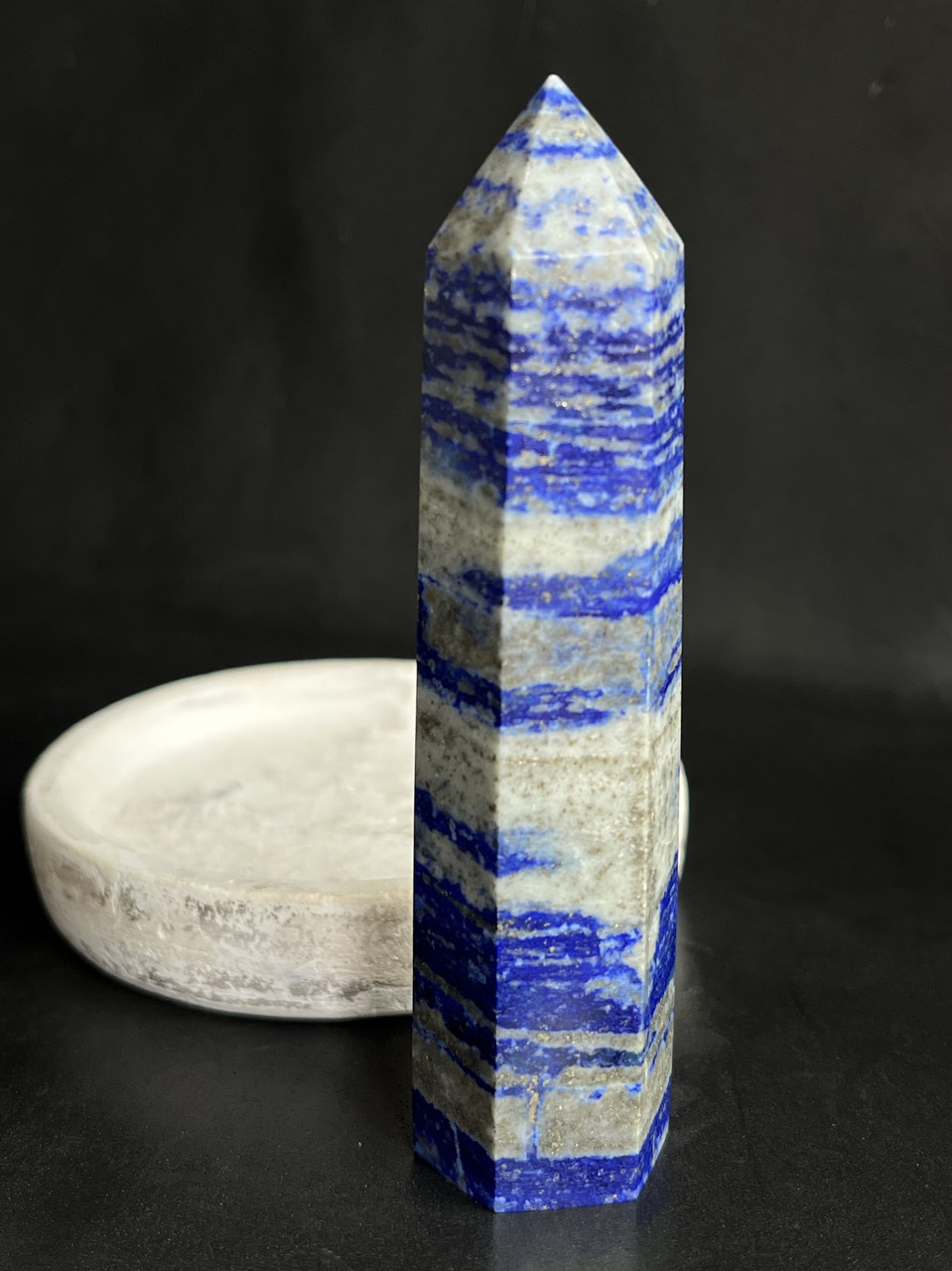 Натуральний лазурит. Обеліск олівець з натурального лазуриту. Камінь лазурит., фото 1
