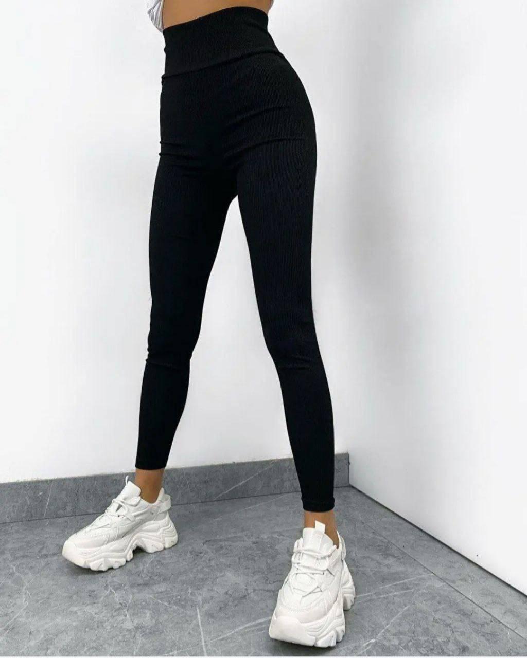 Жіночі безшовні лосини-термо; Колір: чорний; Розмір: 42-48 (універсальний);, фото 1