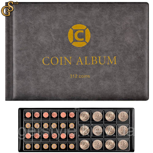 Альбом для монет на 312 відділення подарункове паковання, фото 1