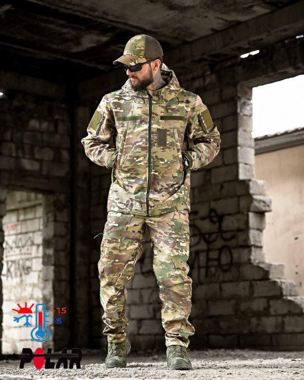Тактичний костюм Rip-Stop на флісі | Водовідштовхувальний, приховані кармани, чоловічий костюм для тактичних завдань - фото 1 - id-p2736736942