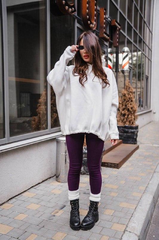 Жіночі лосини; Колір: баклажан і білий; Розмір: 42-44, 46-48 ;, фото 1