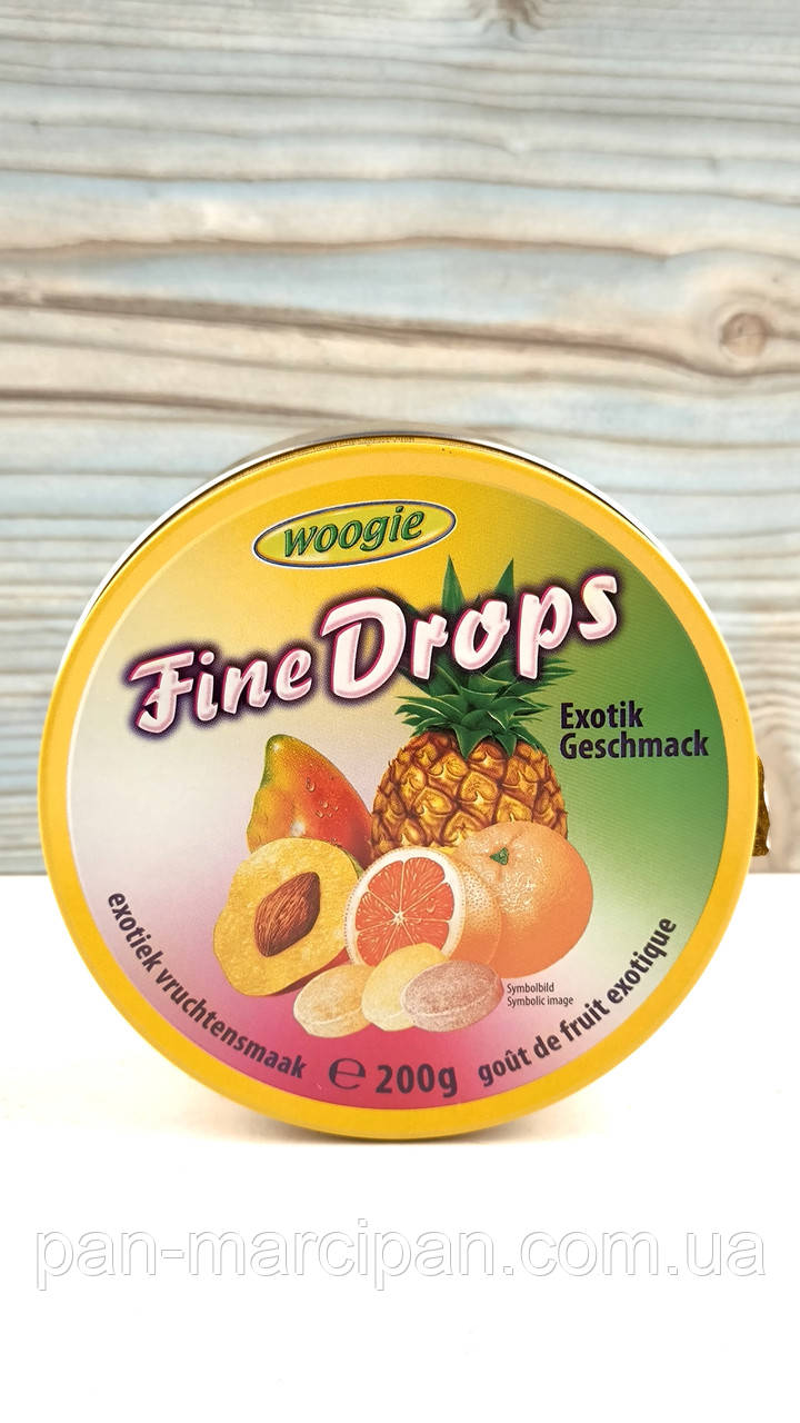 Льодяники зі смаком екзотичних фруктів Woogie Fine Drops 200 г, фото 1