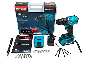 Акумуляторний шурупокрут Grand ДА-20/2 UBL/PRO (безщітковий, ударний, 2 акумулятори, кейс)