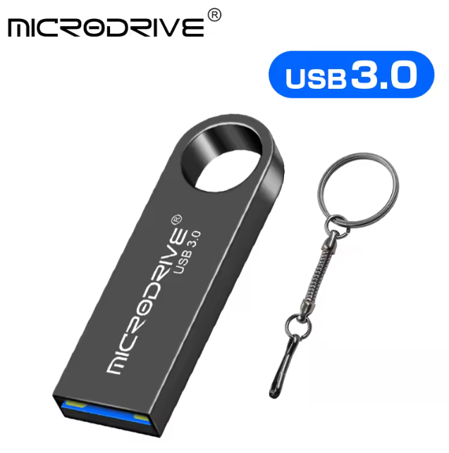 USB Флешка Карта пам'яті MicroDrive Брелок Накопичувач 64Гб металева для комп'ютера E9 чорна