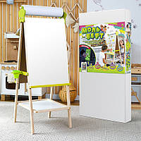 Мольберт для дітей навчальний двосторонній магнітний підлоговий з аксесуарами Lumik, дошка-мольберт дитяча