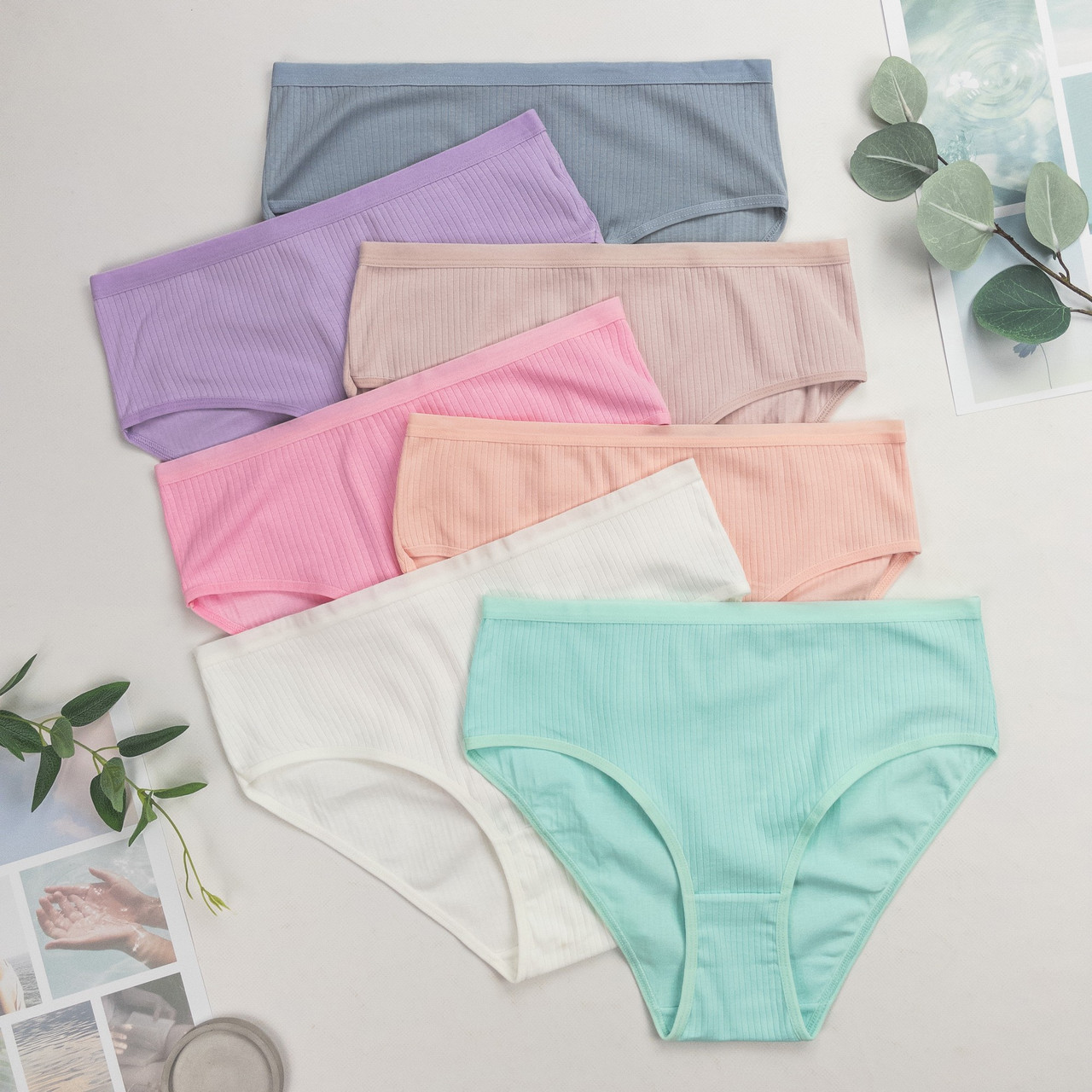 Труси жіночі в рубчик Nicoletta Туреччина тижневики 2XL, 3XL, 4XL, 5XL | 7 шт.