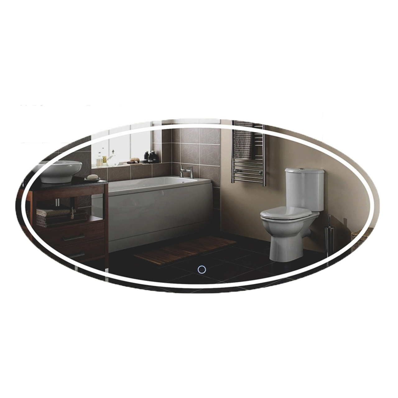 Дзеркало LED - 165 + 90*70 см/ ф-ції підсвічування, антизапотівання, час, температура, фото 1