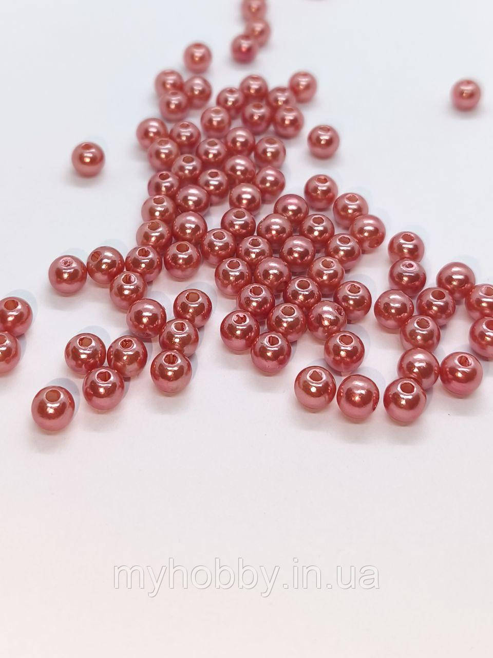 Намистини акрилові 6мм (+-100шт) коричневі, фото 1