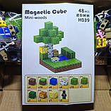 Майнкрафт конструктор магнітний Minecraft Magnetic Cube «Маленький ліс» 48 шт, фото 4