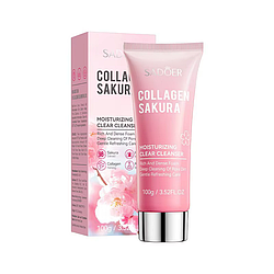 Пінка для вмивання SADOER Collagen Sakura делікатне очищення та живлення шкіри 100 г