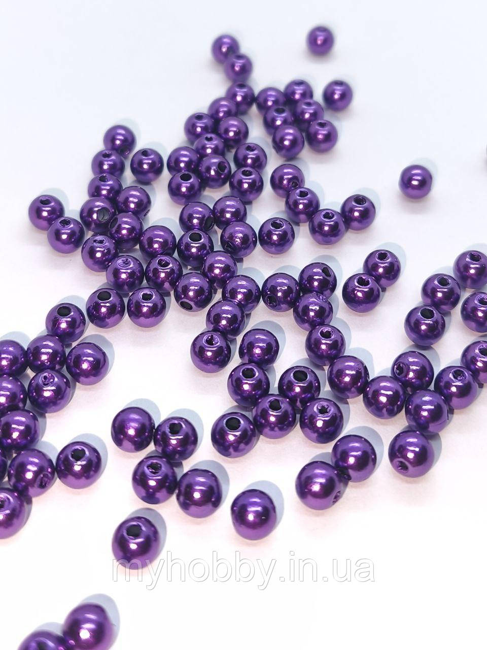 Намистини акрилові 6мм (+-100шт) Фіолетовий, фото 1