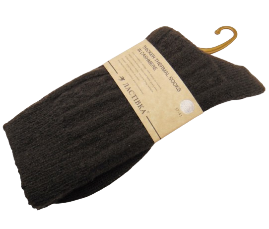 Жіночі термошкарпетки кашемір 37-41 темно-коричневі Ластівка 10751, фото 1