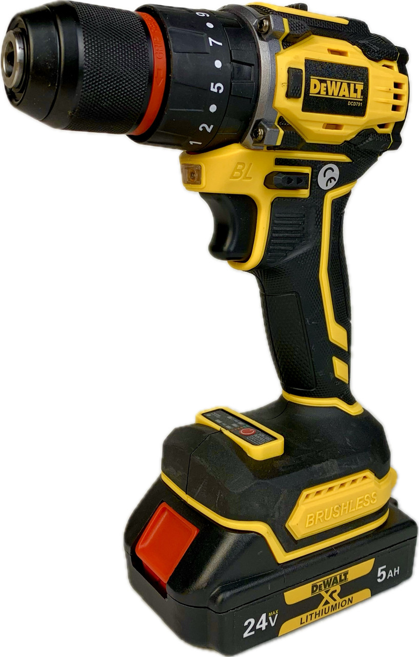 Акумуляторний ударний безщітковий шурупокрут DeWALT DCD791 (24V 5Ah), фото 1