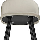 Набір із 4 барних стільців Sachel кремовий/чорний, фото 5