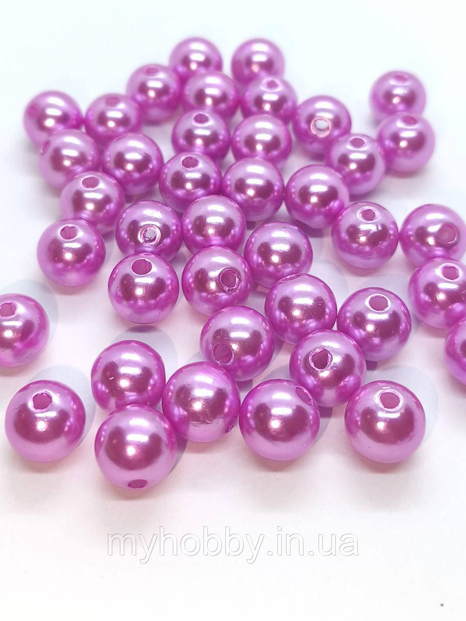 Намистини акрилові 10мм (+-50шт) Пурпурний, фото 1