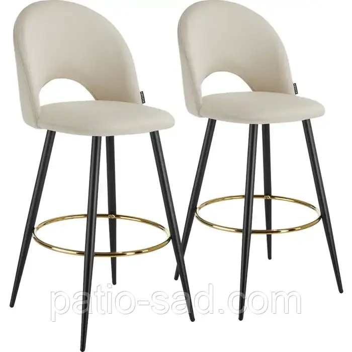Набір із 2 барних стільців Sachel кремовий/чорний, фото 1