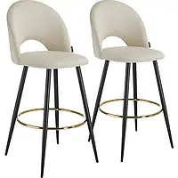 Набір із 2 барних стільців Sachel кремовий/чорний