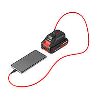 Адаптор для акумулятора Li-ion 20 В, USB 2A, LED ліхтар INTERTOOL WT-9300, фото 6