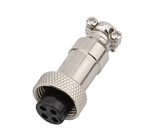 Роз&apos;єм циліндричний зʼєднувальний GX12-4, 4 pin, штекер