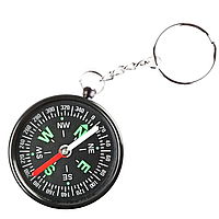 Компас (ø4,7 см) з брелоком чорний, компас для спортивного орієнтування