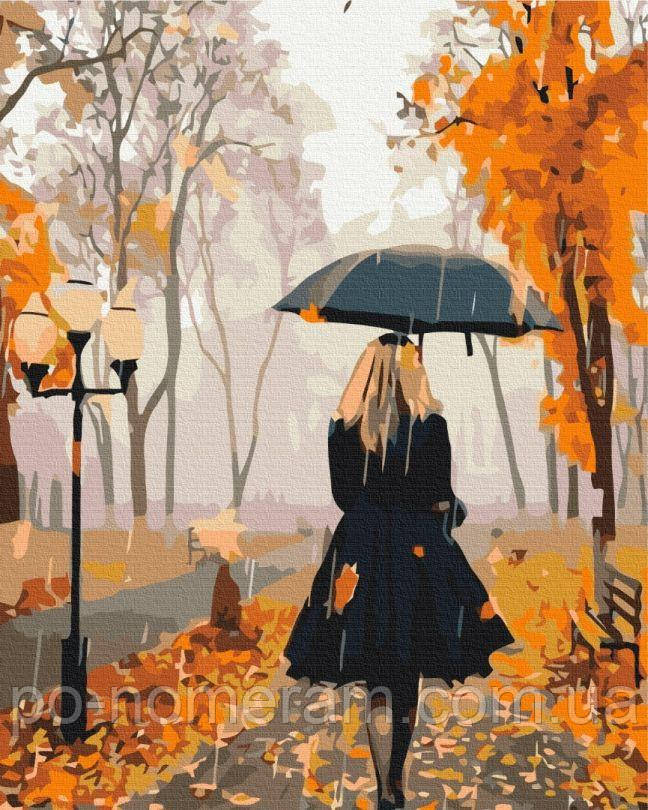 Картини за номерами BrushMe Незнайомка восени (BSM-B51409) 40 х 50 см, фото 1