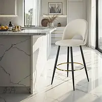 Набір із 2 барних стільців Sachel кремовий/чорний