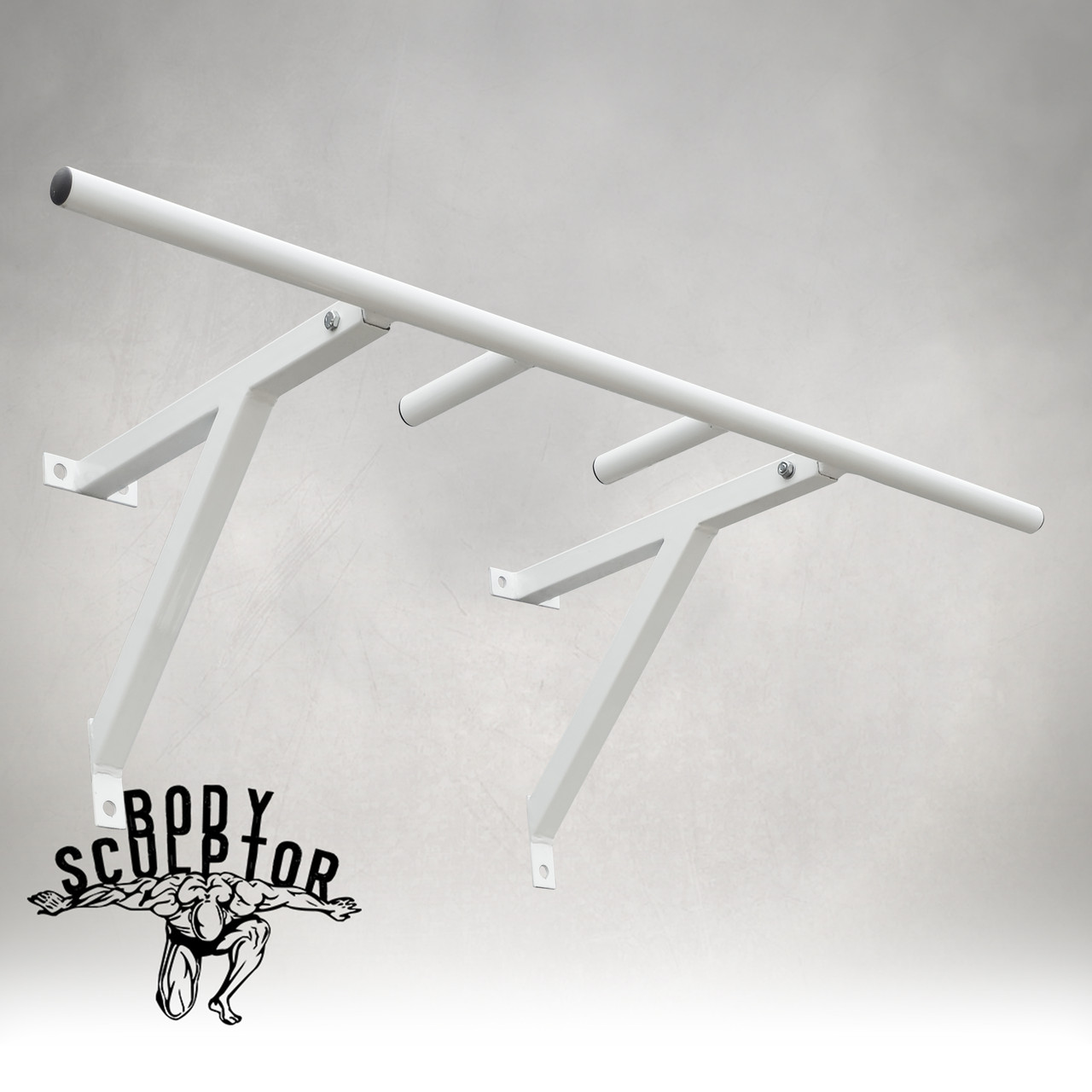 Турнік настінний/надверний білий рівний (40 см) Розбірний №2, фото 1