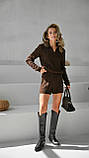 В'язаний жіночий костюм з шортами і джемпером, фото 2