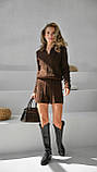 В'язаний жіночий костюм з шортами і джемпером, фото 6