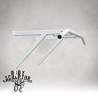 Турнік настінний/надверний білий гнутий (40 см) Розбірний №2, фото 3