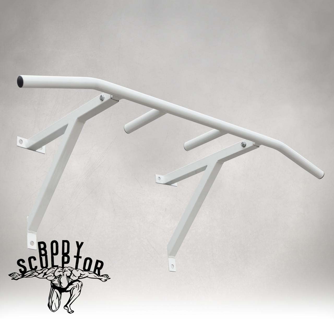 Турнік настінний/надверний білий гнутий (40 см) Розбірний №2, фото 1