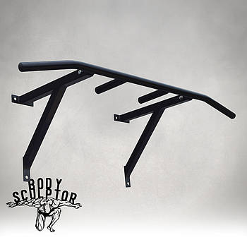 Турнік настінний/надверний чорний гнутий (40 см) Розбірний №2