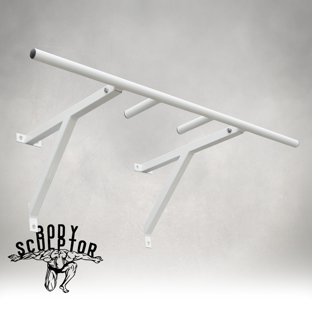 Турнік настінний/надверний білий рівний (50 см) Розбірний №2, фото 1