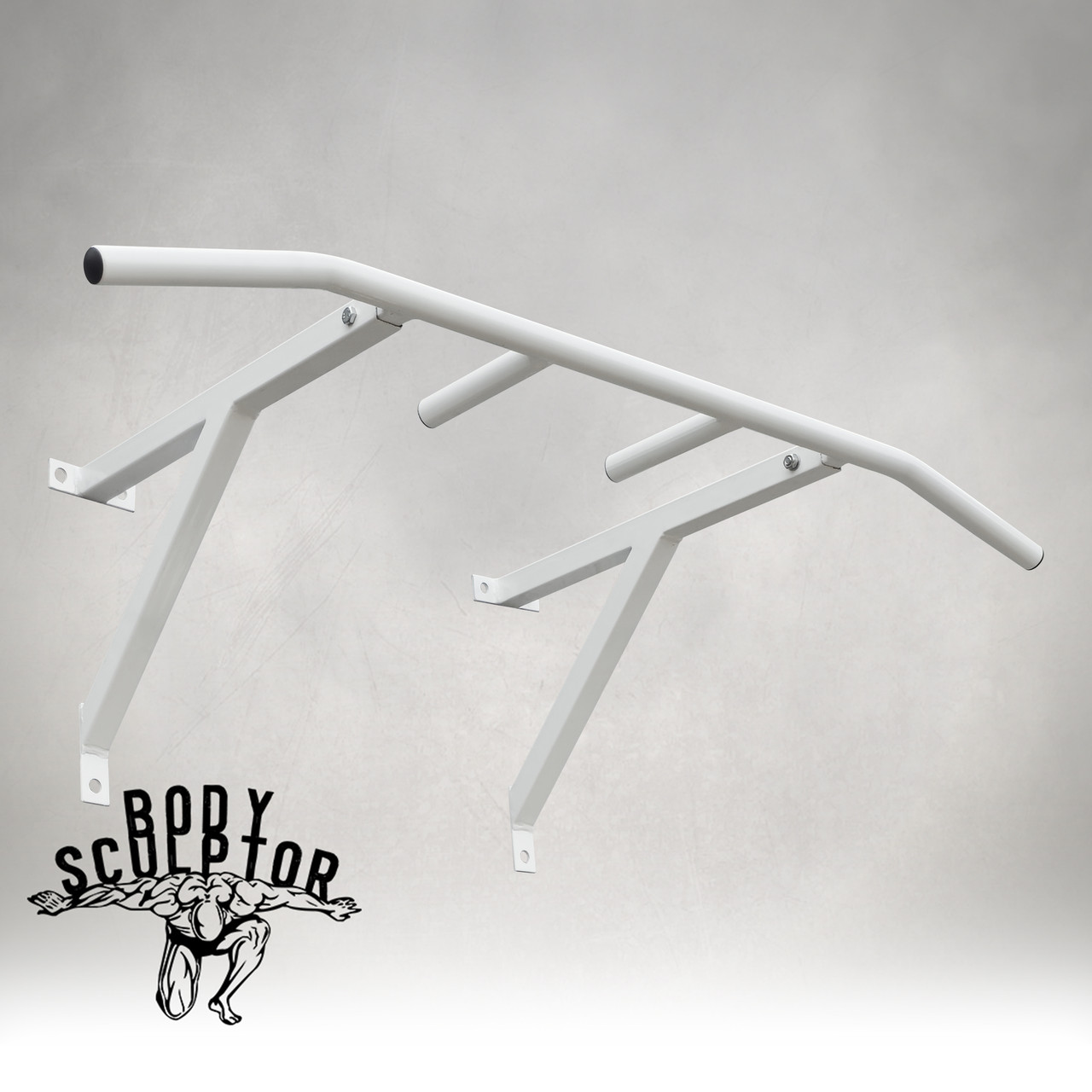 Турнік настінний/надверний білий гнутий (50 см) Розбірний №2, фото 1