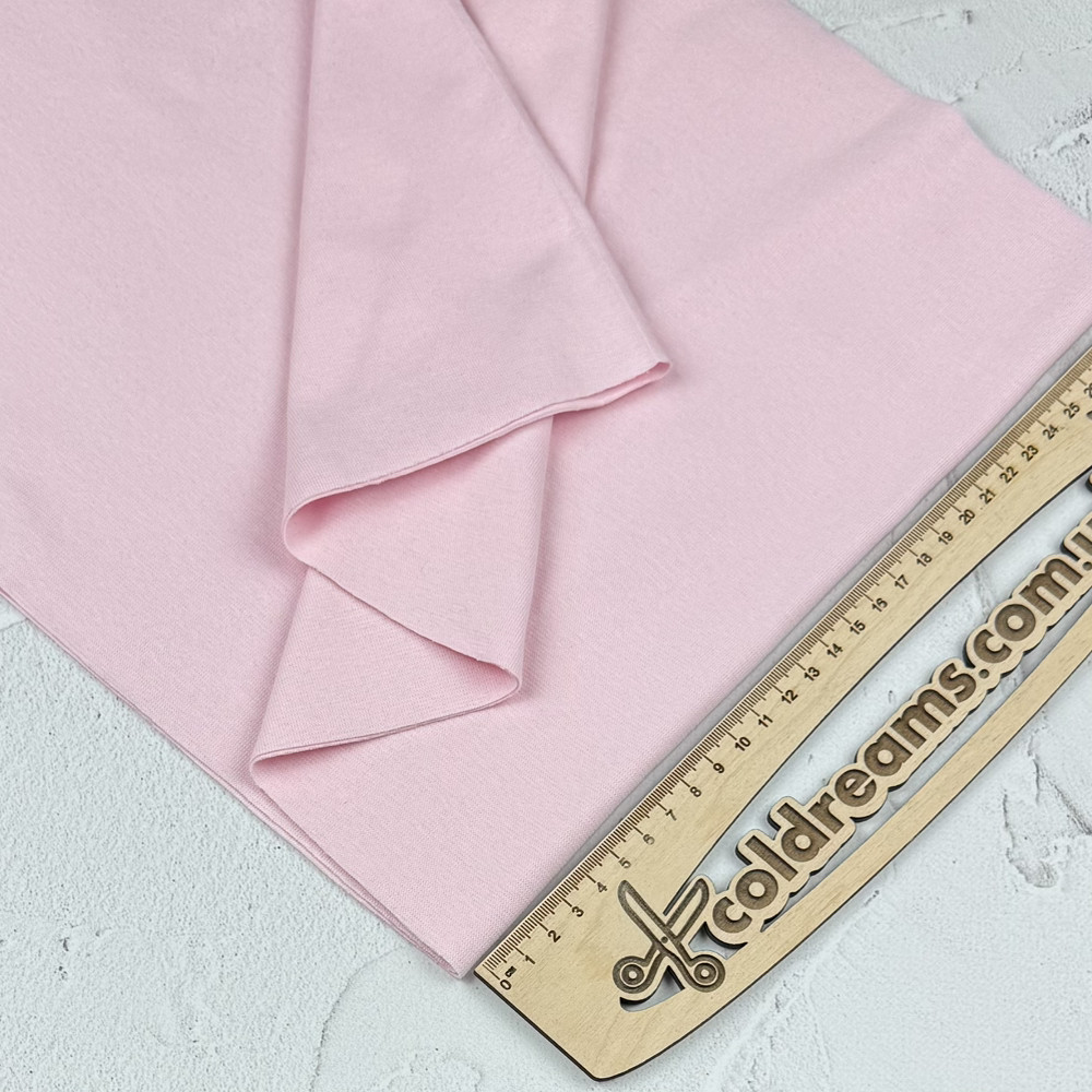 Трикотаж рибана Рожевий ніжніший (світле) ширина 150 см. ВІДРІЗ 0.15 см — незначна засміченя