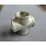 Хрестовина муфтова нержавіюча Ду50 (2") сталь AISI304, внутрішня різьба BSPP, Class 150, 90°, фото 7